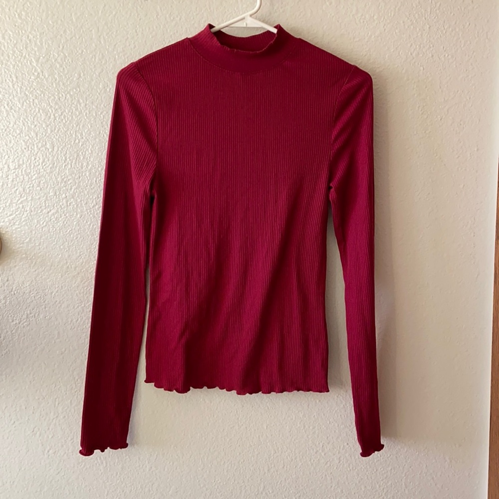 BP Ribbed Turtleneck Cranberry
